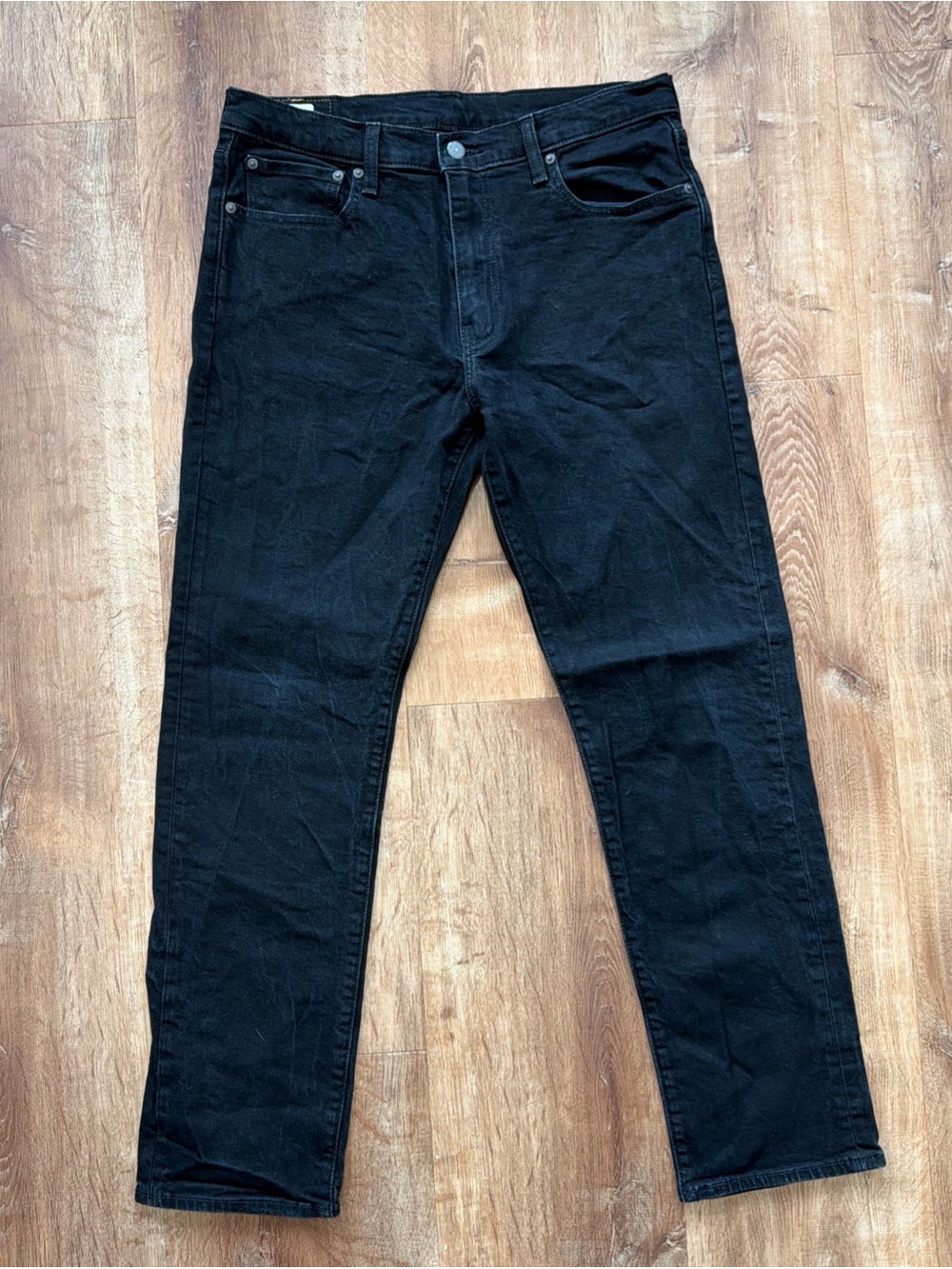 Levi's Premium Lot 502 Jeans Mens 33x30 Black Regular Tapered Fit Stretch Denim